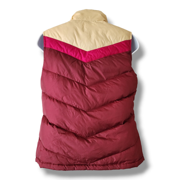 Vintage Old Navy Burgundy Down Puffer Vest Women's Size Small - Picture 2 of 8